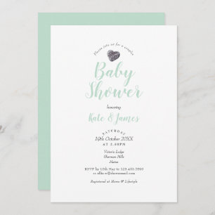 Pebble Heart Couples Baby Shower / Sprinkle Invitation