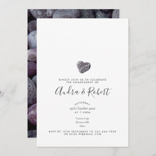 Pebble Heart Discovery Engagement Party Invitation