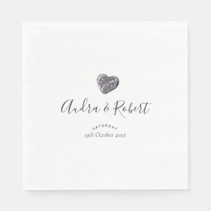 Pebble Heart Discovery Wedding Napkin