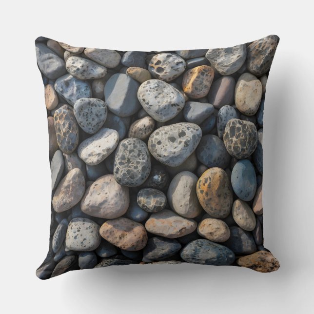 Pebble Mosaic Throw Pillow (Back)