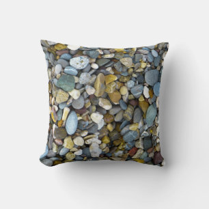 pebble nature beach throw pillow