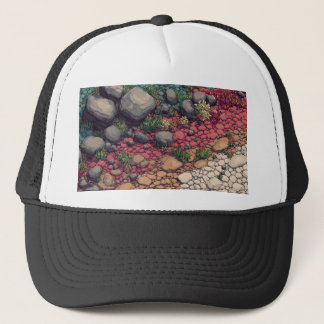Pebble path pixel art trucker hat