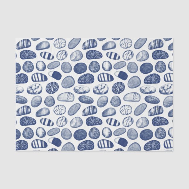 Pebble Pattern - Cyanotype Effect Tissue Paper (Front)