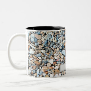 Pebble Stone design Two-Tone Coffee Mug