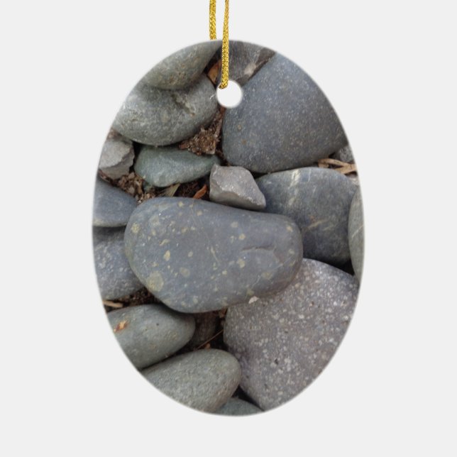 Pebble Stones Ceramic Ornament (Back)
