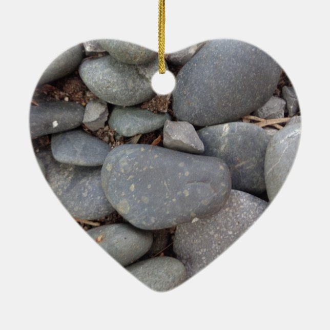 Pebble Stones Ceramic Ornament (Back)