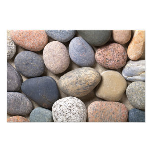 Pebble Stones On Sand For Background Photo Print