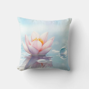 Pebble Water Flowers Tranquil Peaceful Throw Pillow