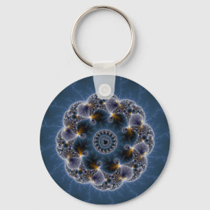 Pebbled Fractal Art Keychain