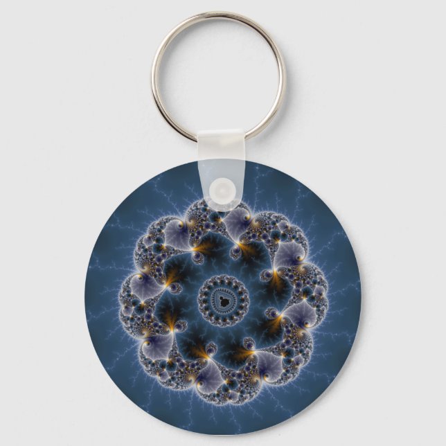 Pebbled Fractal Art Keychain (Front)