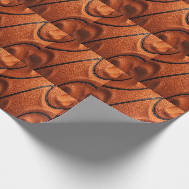 Pebbled Passion – Basketball Texture Macro Wrapping Paper (Corner)
