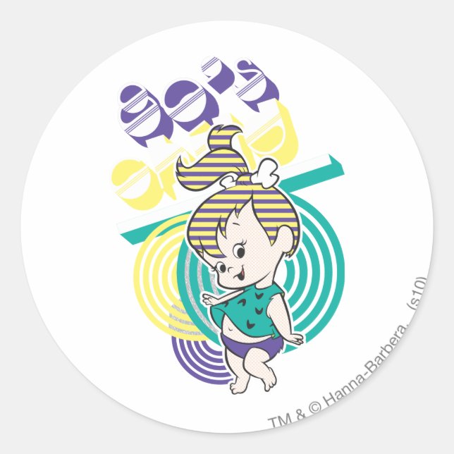 PEBBLES™ 80's Child Classic Round Sticker (Front)