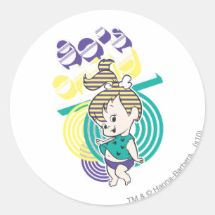 PEBBLES™ 80's Child Classic Round Sticker
