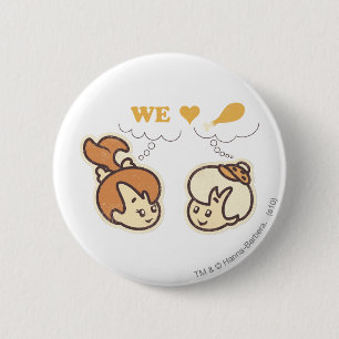PEBBLES™ and Bam Bam Love Food 2 Inch Round Button