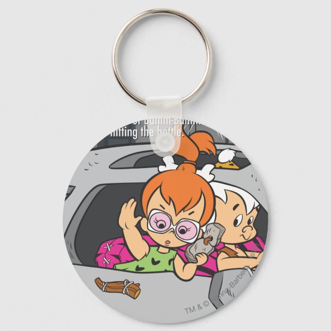 PEBBLES™ and Bam Bam Out of Control Keychain (Front)