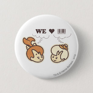 Pebbles and Bam Bam We Love 2 Inch Round Button