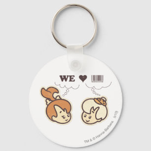Pebbles and Bam Bam We Love Keychain