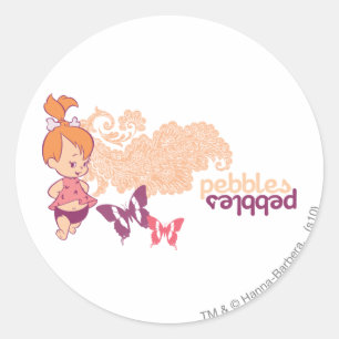 PEBBLES™ and Butterflies Classic Round Sticker