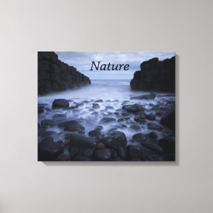 Pebbles and Rocks along the Ocean Shoreline Canvas Print