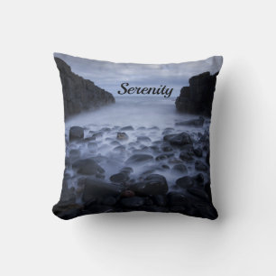 Pebbles and Rocks along the Ocean Shoreline Throw Pillow