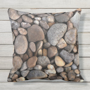 Pebbles and Stones Pattern Outdoor Pillow