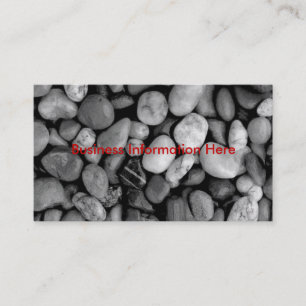 pebbles black and white, business card