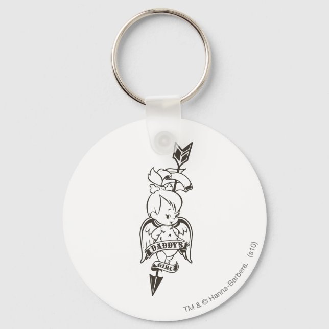 PEBBLES™ Daddy's Girl B&W Keychain (Front)