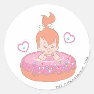 PEBBLES™ in Doughnut Classic Round Sticker