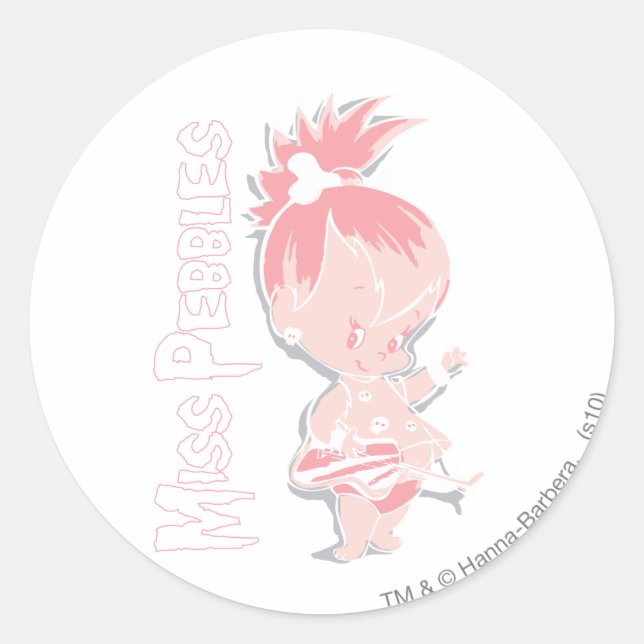 PEBBLES™ in Pink Classic Round Sticker (Front)