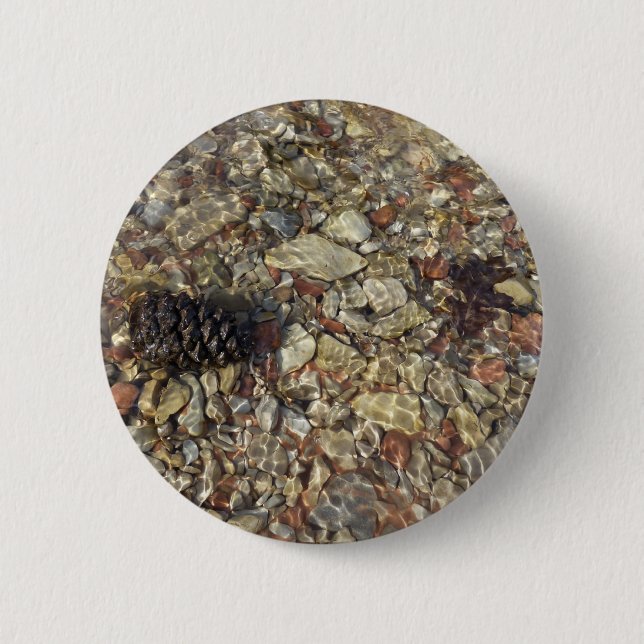 Pebbles in Taylor Creek Nature Photography 2 Inch Round Button (Front)