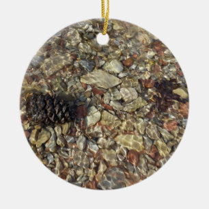 Pebbles in Taylor Creek Nature Photography Ceramic Ornament