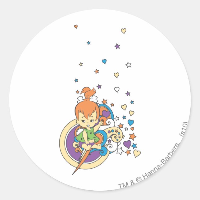 PEBBLES™ In The Stars � Classic Round Sticker (Front)