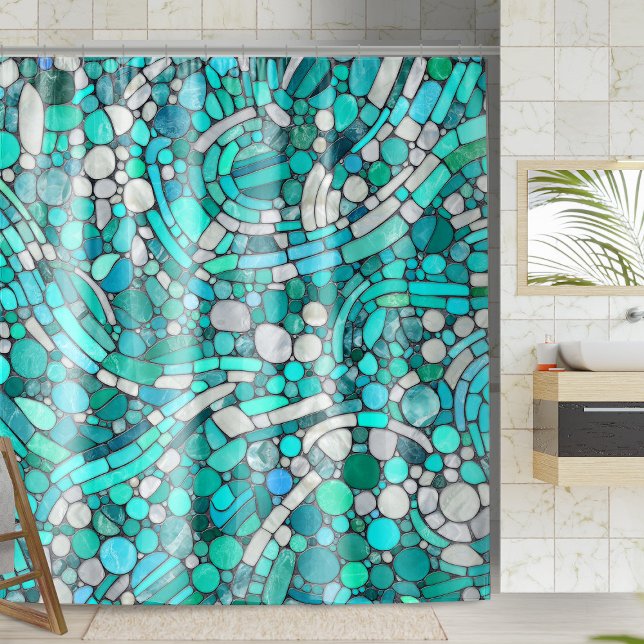 Pebbles Mosaic Art -Aquamarine and Pearl  (Creator Uploaded)