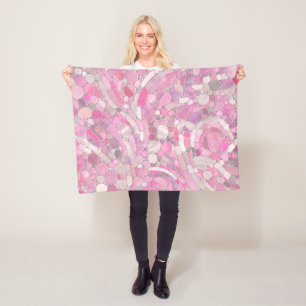 Pebbles Mosaic Art - Rose Blush Pink Fleece Blanket