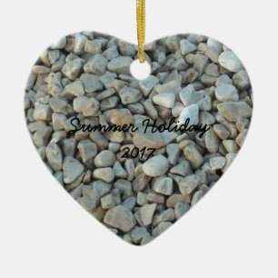 Pebbles on Beach Stone Photography Ceramic Ornament