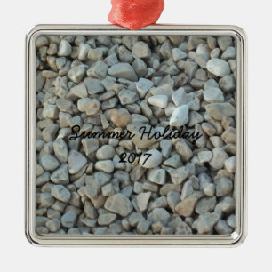Pebbles on Beach Stone Photography Metal Ornament