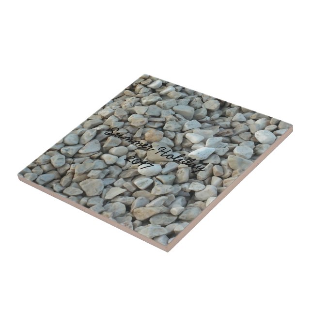 Pebbles on Beach Stone Photography Tile (Side)