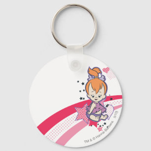 PEBBLES™ on Pink Rainbow Keychain