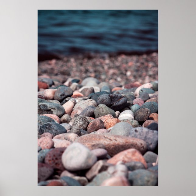 Pebbles on the beach poster (Front)