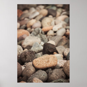 Pebbles on the beach poster