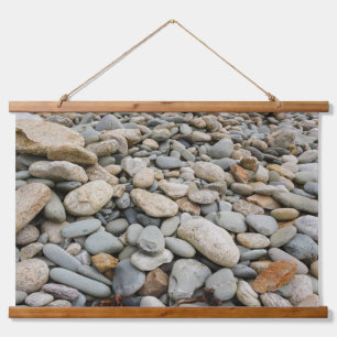 Pebbles on the coast hanging tapestry