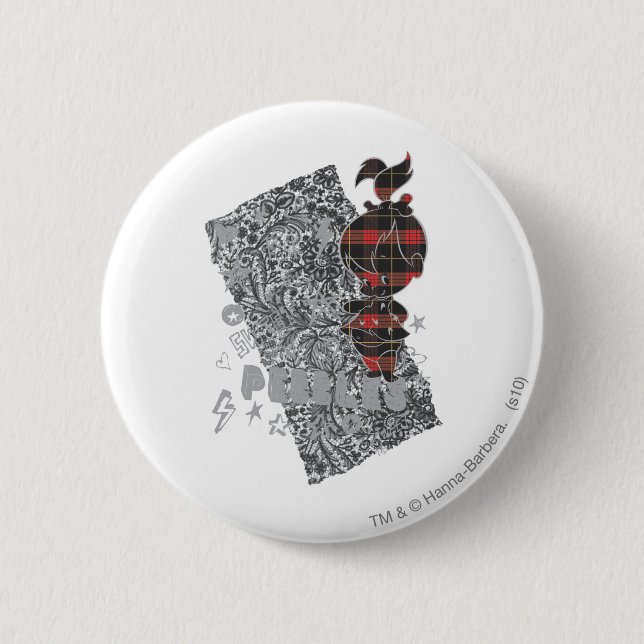 PEBBLES™ Punk Plaid 2 Inch Round Button (Front)