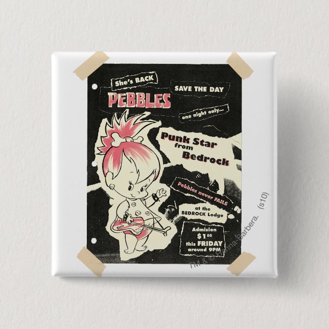 PEBBLES™ Punk Rock Legend 2 Inch Square Button (Front)