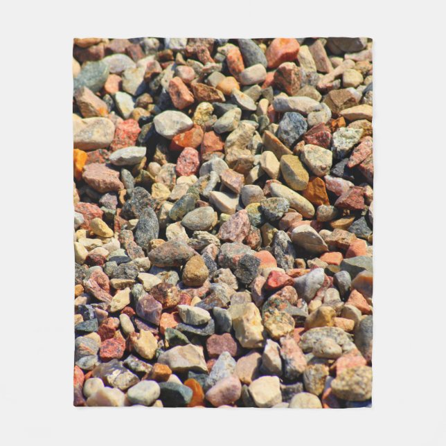 Pebbles rocks colourful texture fleece blanket (Front)