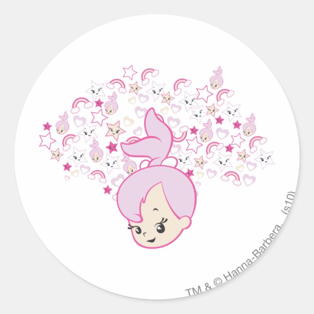 PEBBLES™ Star Print Classic Round Sticker (Front)