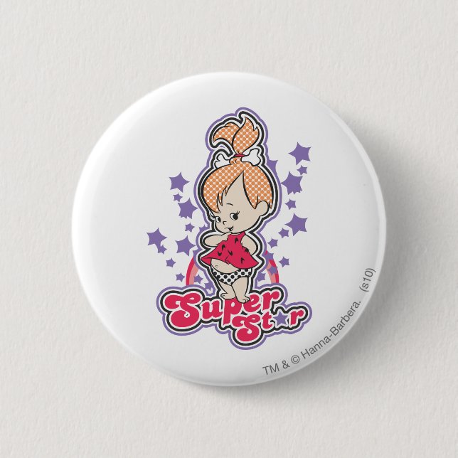 PEBBLES™ Super Star 2 Inch Round Button (Front)