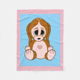 Pebbles the Puppy Fleece Blanket