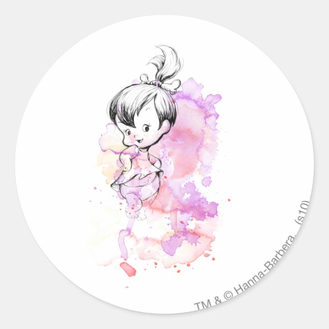 PEBBLES™ Watercolor Sketch Classic Round Sticker (Front)