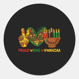 Pecae Love Kwanzaa Kinara Principles Candles Pan A Classic Round Sticker