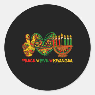 Pecae Love Kwanzaa Kinara Principles Candles Pan A Classic Round Sticker